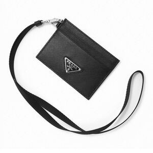 Prada SAFFIANO TRIANGOLO Card Wallet Black